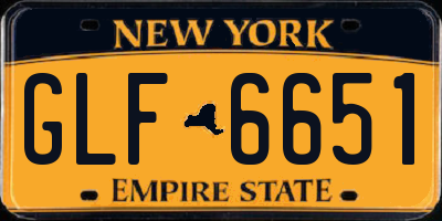 NY license plate GLF6651