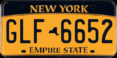 NY license plate GLF6652
