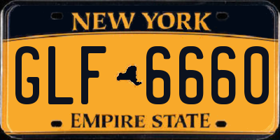 NY license plate GLF6660