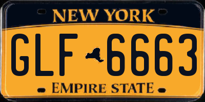 NY license plate GLF6663