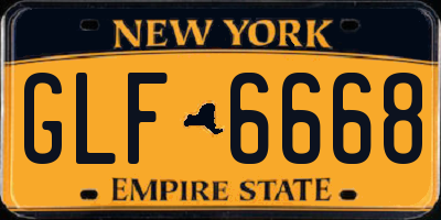 NY license plate GLF6668