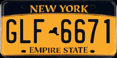 NY license plate GLF6671