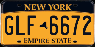 NY license plate GLF6672