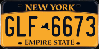 NY license plate GLF6673