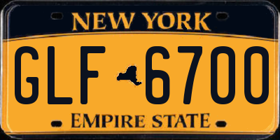 NY license plate GLF6700