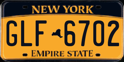NY license plate GLF6702