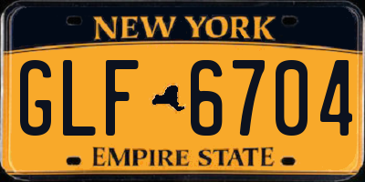 NY license plate GLF6704