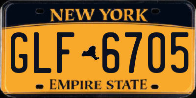 NY license plate GLF6705