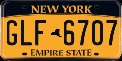 NY license plate GLF6707
