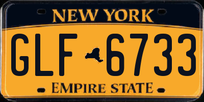 NY license plate GLF6733