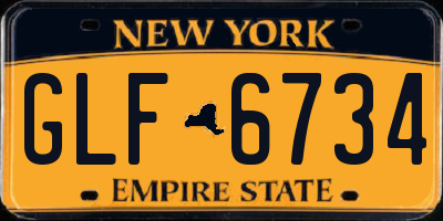 NY license plate GLF6734