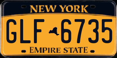 NY license plate GLF6735