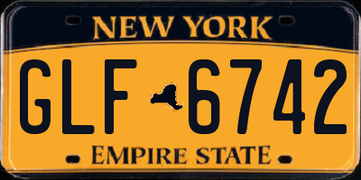 NY license plate GLF6742