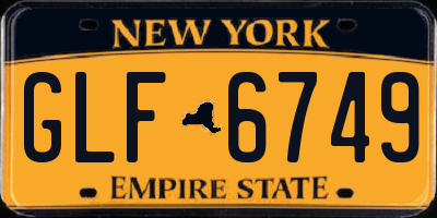 NY license plate GLF6749