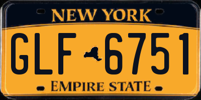 NY license plate GLF6751