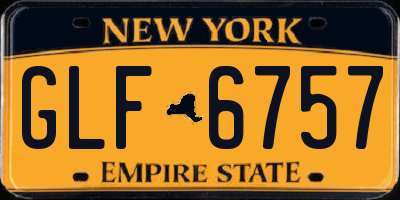 NY license plate GLF6757