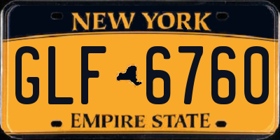NY license plate GLF6760