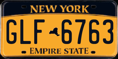 NY license plate GLF6763