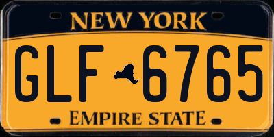 NY license plate GLF6765