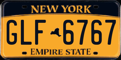 NY license plate GLF6767