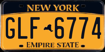 NY license plate GLF6774