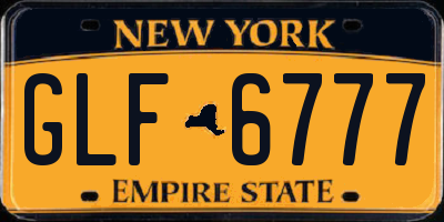 NY license plate GLF6777