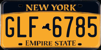 NY license plate GLF6785