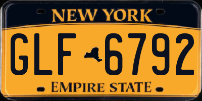 NY license plate GLF6792