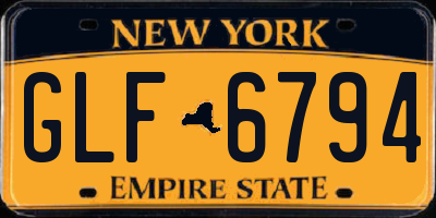 NY license plate GLF6794