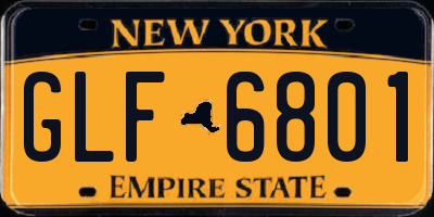 NY license plate GLF6801