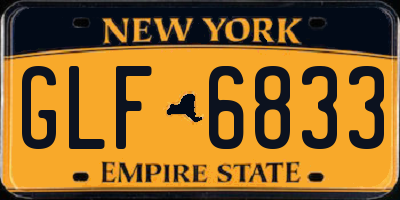 NY license plate GLF6833