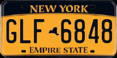 NY license plate GLF6848
