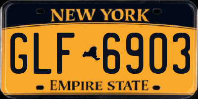 NY license plate GLF6903