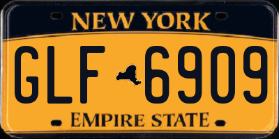 NY license plate GLF6909