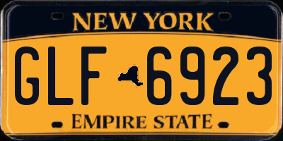 NY license plate GLF6923