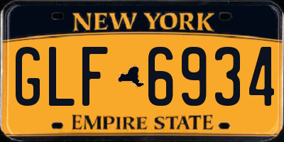 NY license plate GLF6934