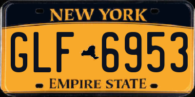 NY license plate GLF6953