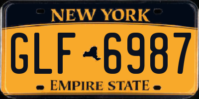NY license plate GLF6987
