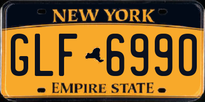NY license plate GLF6990