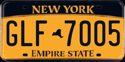 NY license plate GLF7005