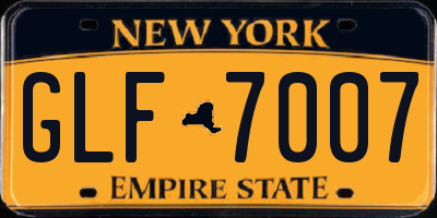 NY license plate GLF7007