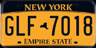 NY license plate GLF7018