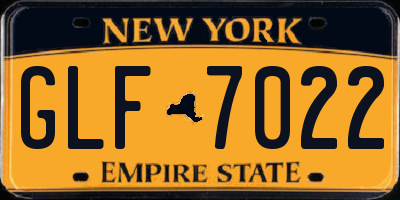 NY license plate GLF7022
