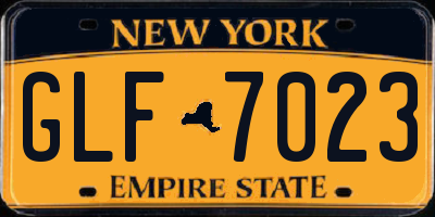 NY license plate GLF7023