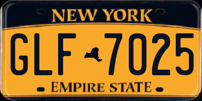 NY license plate GLF7025