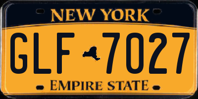 NY license plate GLF7027