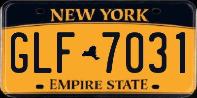 NY license plate GLF7031