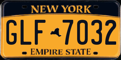 NY license plate GLF7032