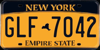 NY license plate GLF7042