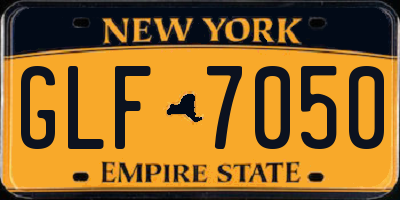NY license plate GLF7050